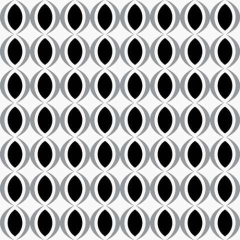 Декоративные элементы Vallelunga Colibri Nero Dec E6 6000294, цвет чёрно-белый, поверхность матовая, квадрат, 125x125