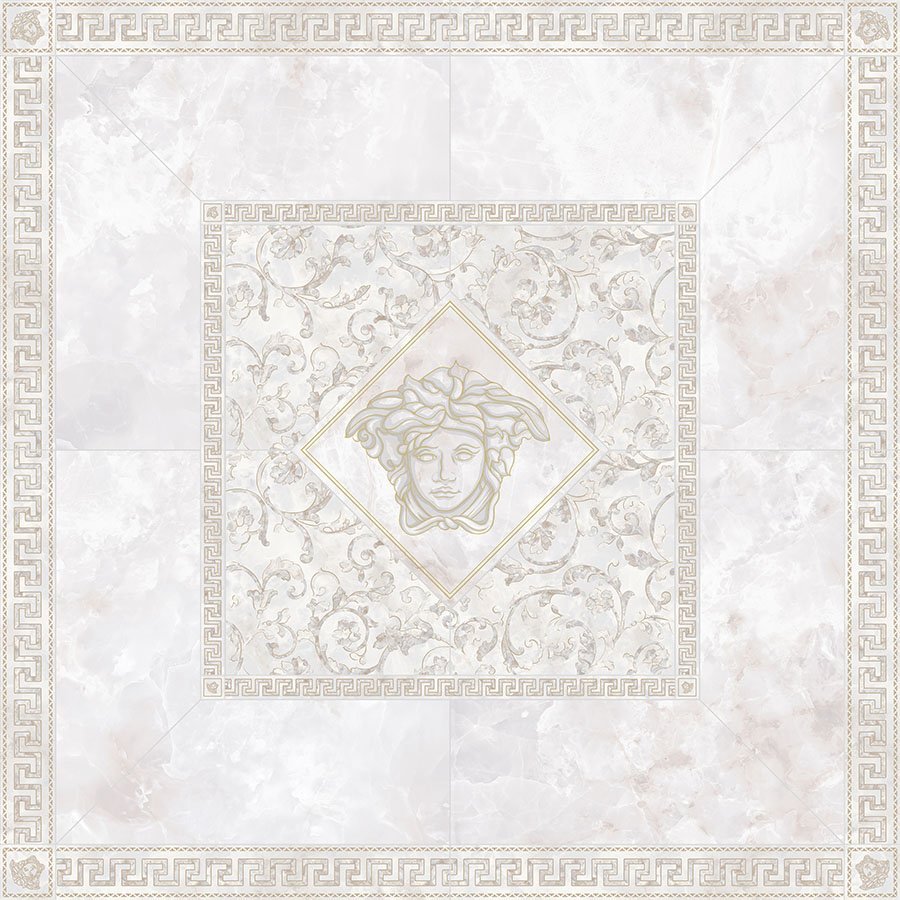 Панно Versace Emote Rosone Onice Bianco 262600, цвет белый, поверхность полированная, квадрат, 1560x1560