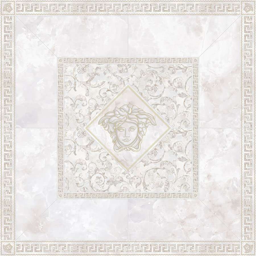 Панно Versace Emote Rosone Onice Bianco 262600, цвет белый, поверхность полированная, квадрат, 1560x1560
