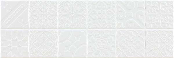 Декоративные элементы Pamesa Donegal RLV Snow, цвет белый, поверхность сатинированная, прямоугольник, 200x600