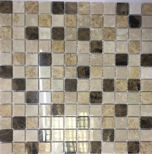 Мозаика NS Mosaic KP-739, цвет коричневый, поверхность полированная, квадрат, 300x300