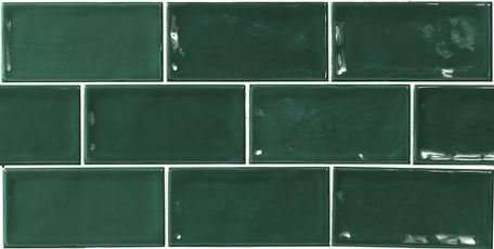 Керамическая плитка El Barco Glamour Verde, цвет зелёный, поверхность глянцевая, кабанчик, 75x150