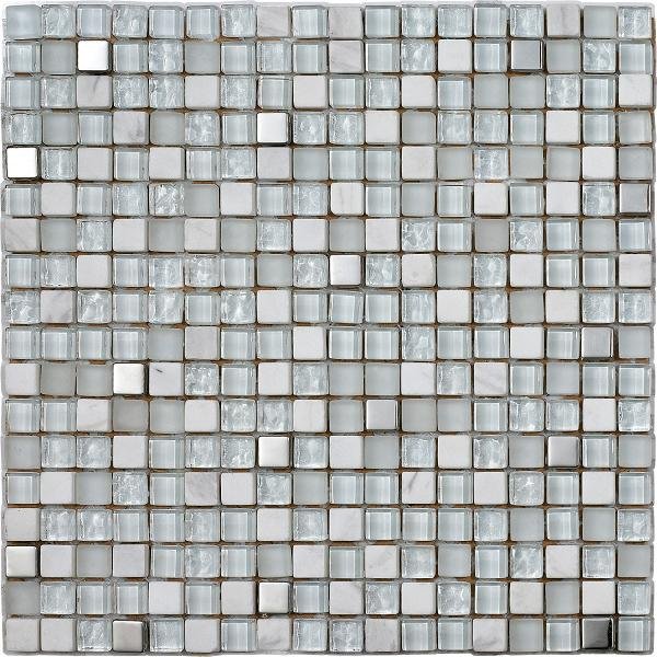 Мозаика Intermatex Lagos Glacier, цвет серый, поверхность глянцевая, квадрат, 300x300