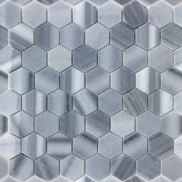 Мозаика Caramelle Mosaic Pietrine Hexagonal Cristallino Striato Pol, цвет серый, поверхность матовая, шестиугольник, 292x289