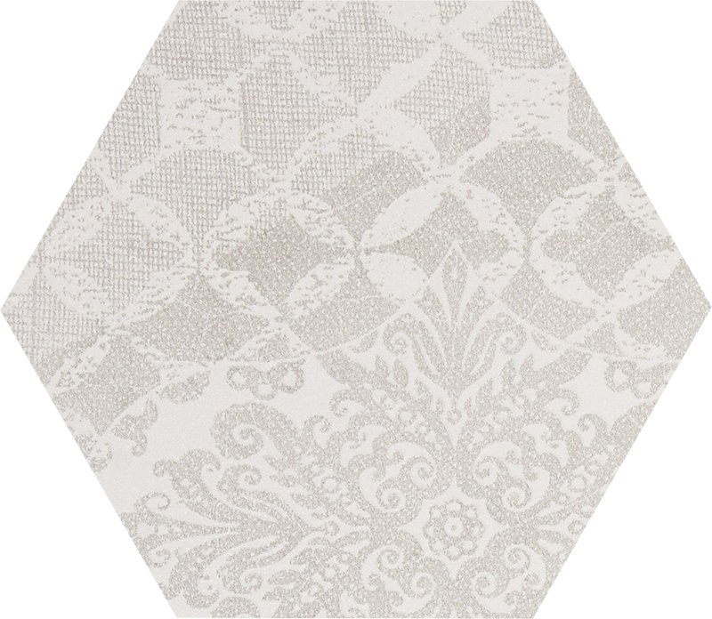 Декоративные элементы Provenza Gesso Esagona Patchwork Natural White E3F0, цвет белый, поверхность матовая, шестиугольник, 255x294