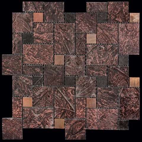 Мозаика Natural Mosaic Gelos FBY-30 (Агломерат Металл), цвет коричневый, поверхность матовая, квадрат, 298x298