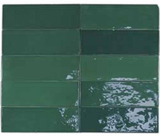 Керамическая плитка DNA Safi Emerald, цвет зелёный, поверхность глянцевая, прямоугольник, 52x160