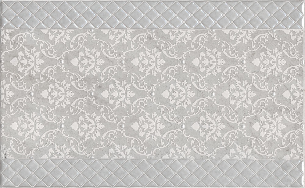 Декоративные элементы Kerama Marazzi Мотиво декор серый светлый глянцевый AZ\A053\6424, цвет серый, поверхность глянцевая, прямоугольник, 250x400