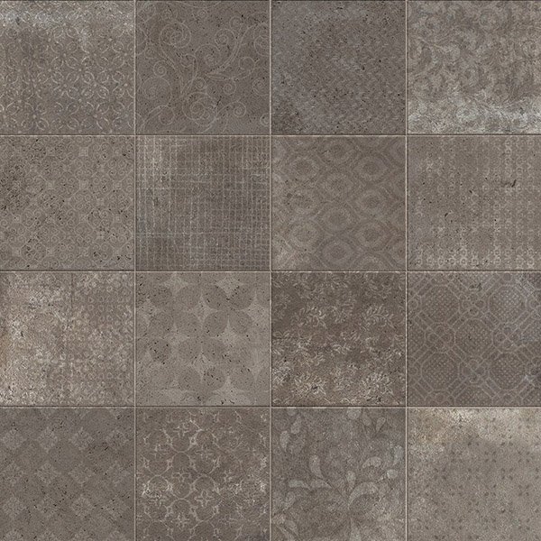 Керамогранит Serenissima Riabita il Cotto Fabric Industrial 10463982, цвет серый, поверхность матовая, квадрат, 400x400