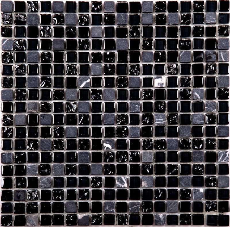 Мозаика NS Mosaic No-237, цвет чёрный, поверхность глянцевая, квадрат, 305x305