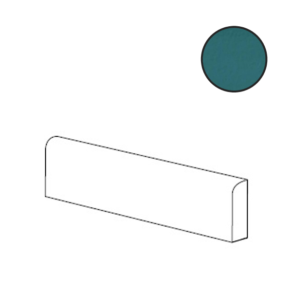 Керамическая плитка Бордюры Ergon Abacus Becco Civetta Matt Petrolio ELK3, цвет зелёный, поверхность матовая, прямоугольник, 75x200