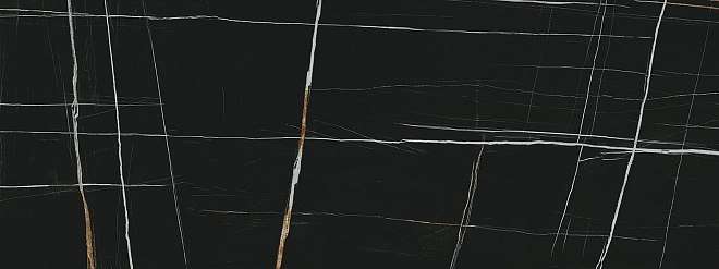 Широкоформатный керамогранит Kerama Marazzi Сахара Блэк (6mm) SG072902R6, цвет чёрный, поверхность лаппатированная, прямоугольник, 1195x3200