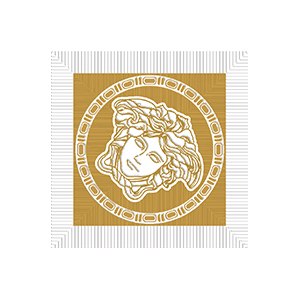 Вставки Versace Meteorite Toz.Medusa Nat Bianco/Oro 47122, цвет белый золотой, поверхность натуральная, квадрат, 98x98