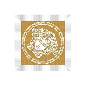 Вставки Versace Meteorite Toz.Medusa Nat Bianco/Oro 47122, цвет белый золотой, поверхность натуральная, квадрат, 98x98