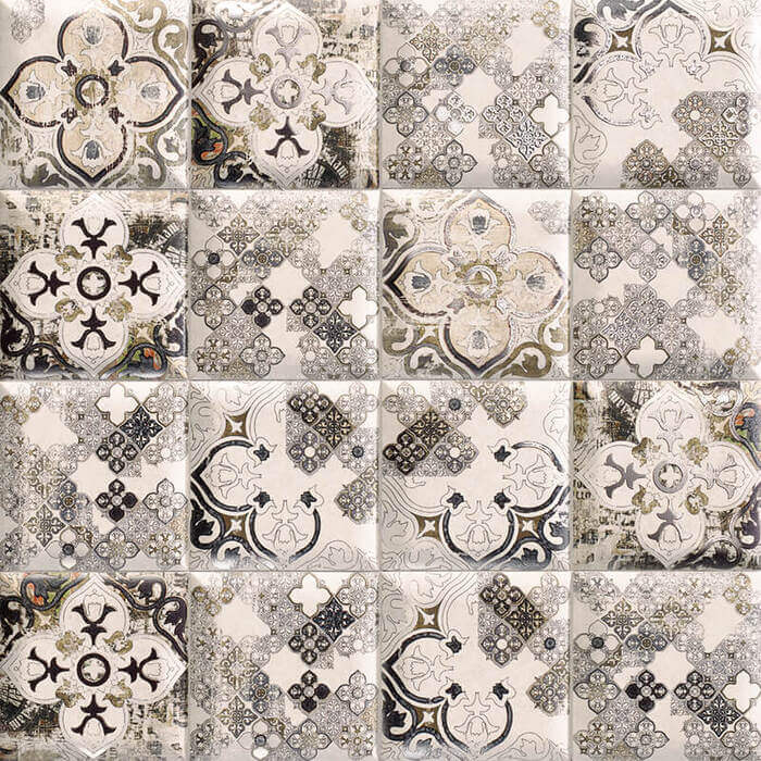 Декоративные элементы Mainzu Tunisia Deco, цвет серый, поверхность глянцевая, кабанчик, 150x150