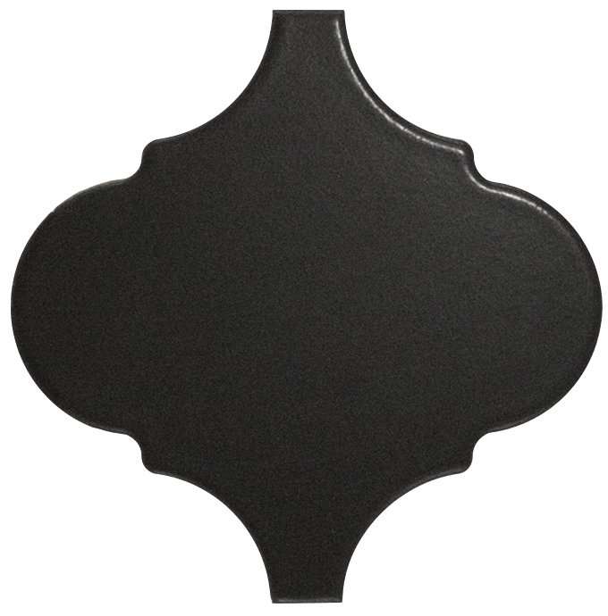 Керамическая плитка Equipe Scale Alhambra Black Matt 21934, цвет чёрный тёмный, поверхность матовая, арабеска, 120x120