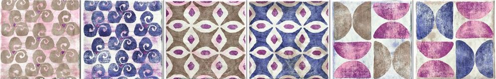 Декоративные элементы Cir Cotto Vogue Formella Texture Violette S/6 1042387, цвет фиолетовый, поверхность матовая, квадрат, 200x200