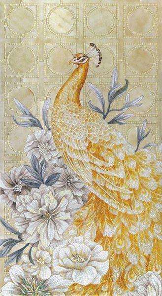 Панно Alma Mosaic Панно AP-018G, цвет бежевый золотой, поверхность глянцевая, прямоугольник, 1300x2400