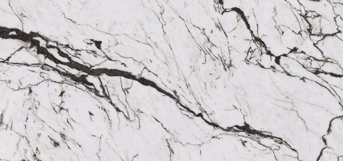 Широкоформатный керамогранит Neolith Classtone San Simone SM01R Ultrasoft 6mm, цвет белый чёрный, поверхность сатинированная, прямоугольник, 1500x3200