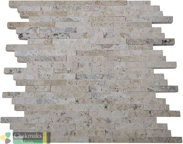 Мозаика Chakmaks 3D fusion stone Fort, цвет серый, поверхность структурированная 3d (объёмная), прямоугольник, 291x302