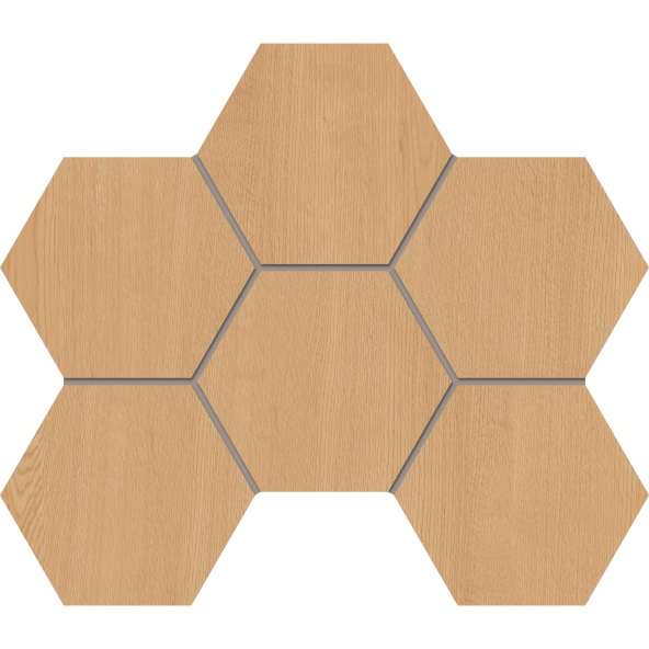 Мозаика Estima Classic Wood Honey Oak CW04 Hexagon Неполированный 25x28,5 69398, цвет коричневый, поверхность матовая, шестиугольник, 250x285
