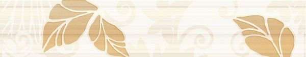 Бордюры Нефрит керамика Кензо 05-01-1-76-03-15-075-0, цвет бежевый, поверхность глянцевая, прямоугольник, 400x75