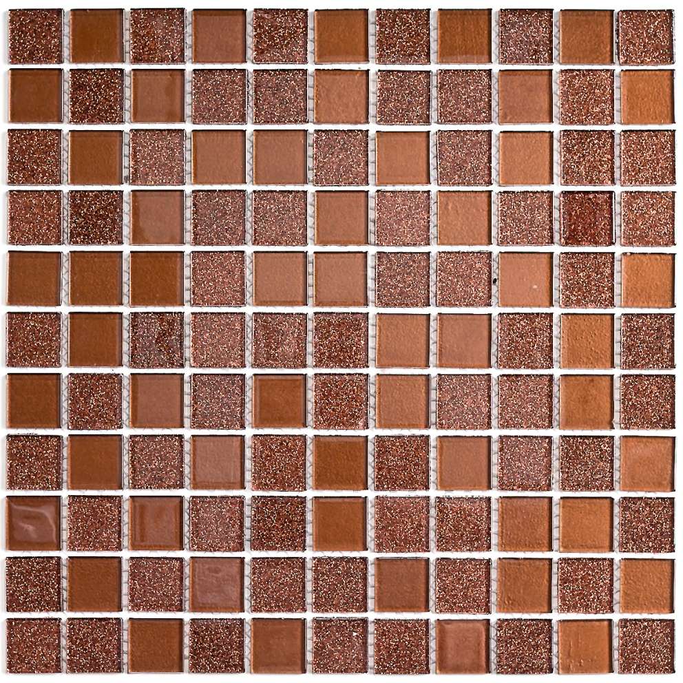 Мозаика Bonaparte Bonaparte Shine Brown, цвет коричневый, поверхность глянцевая, квадрат, 300x300