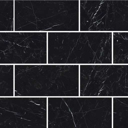 Мозаика Rex I Classici Marquinia Mur. 6mm Glossy 750888, цвет чёрный, поверхность полированная, квадрат, 300x300