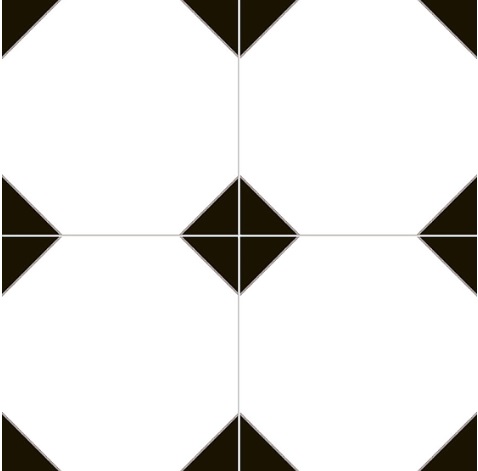 Керамогранит  Chic Cambridge NKR_CH_CAM, цвет чёрно-белый, поверхность матовая, квадрат, 450x450