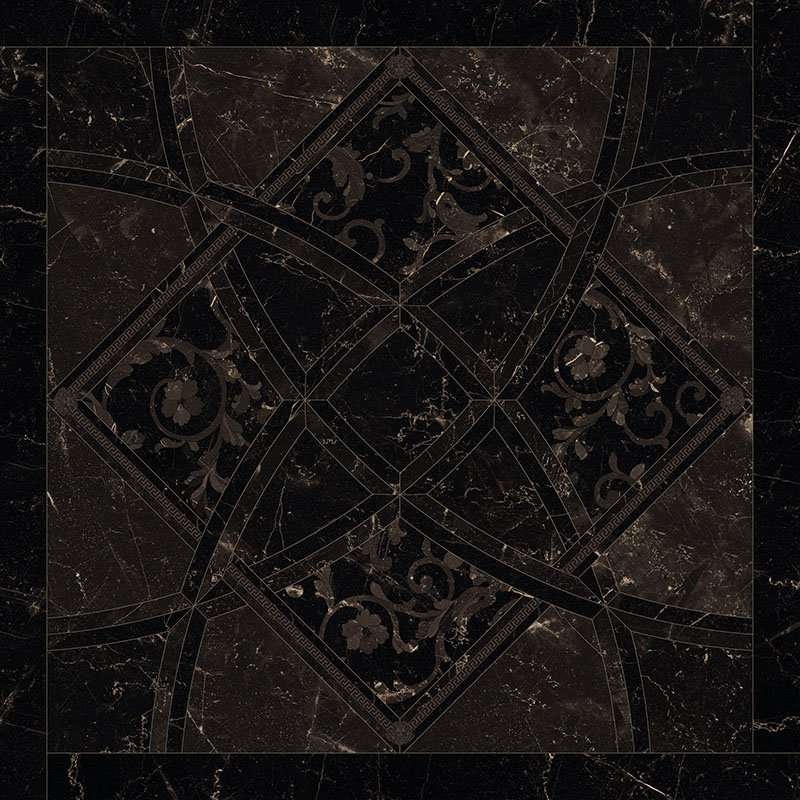 Декоративные элементы Versace Emote Intarsio Nero Amasanta 262532, цвет чёрный, поверхность полированная, квадрат, 780x780