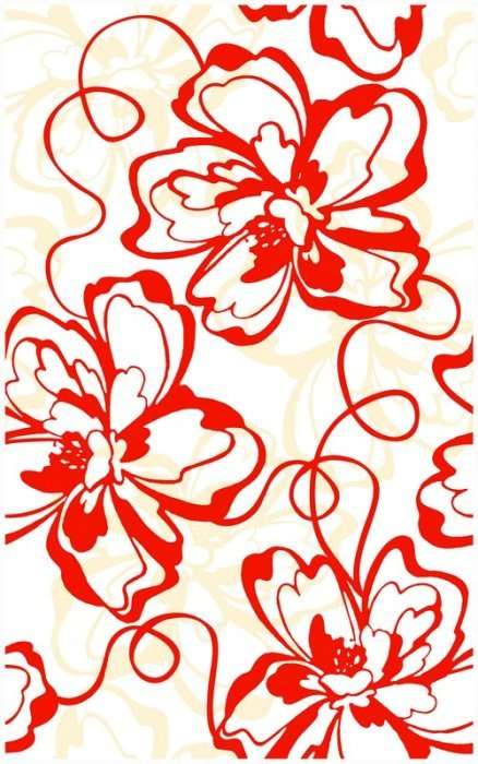 Вставки Нефрит керамика Кураж 2 04-01-1-09-00-45-050-0, цвет красный, поверхность глянцевая, прямоугольник, 250x400