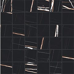 Мозаика Casa Dolce Casa Stones Sahara Noir Matte Mosaico (5X5) 756685, цвет чёрный, поверхность матовая, квадрат, 300x300