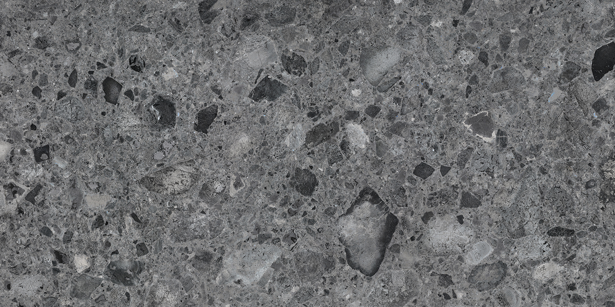 Керамогранит Идальго Герда LLR Темно-серый, цвет чёрный, поверхность лаппатированная, прямоугольник, 600x1200
