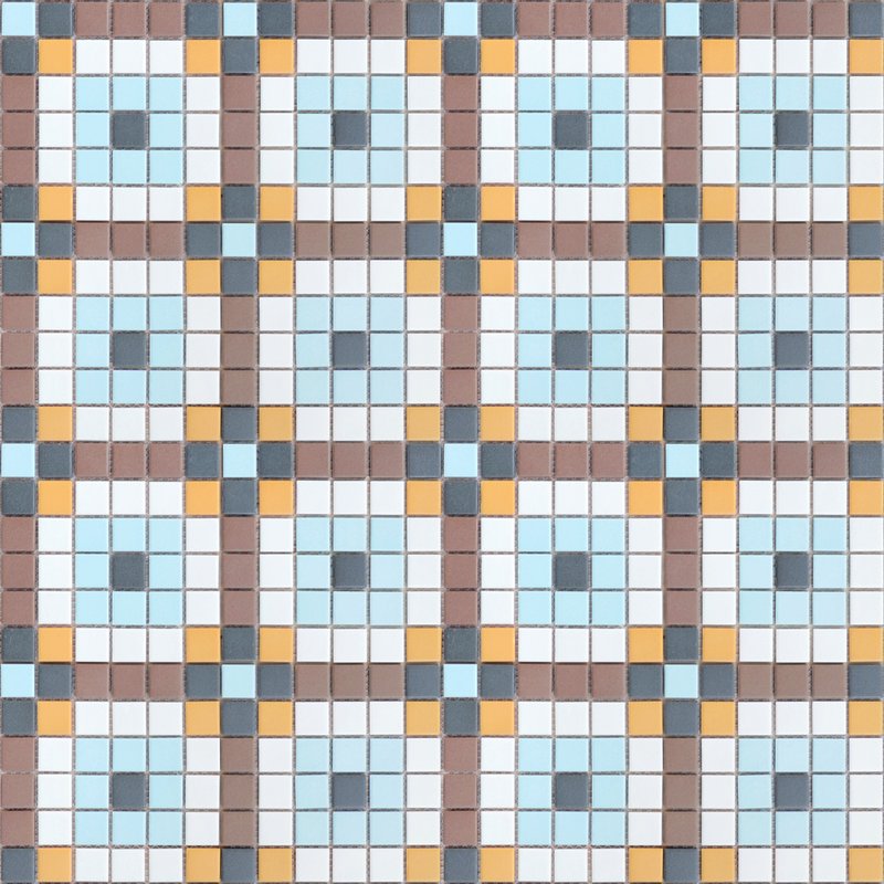 Мозаика Caramelle Mosaic Ornamento 2 23x23x6, цвет разноцветный, поверхность матовая противоскользящая, квадрат, 300x300