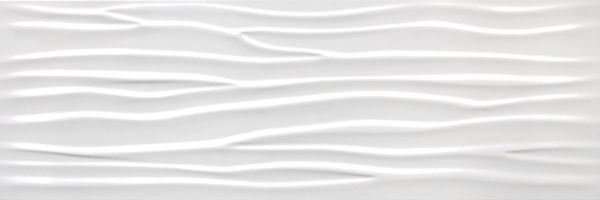 Керамическая плитка Cifre Glaciar Wave Brillo, цвет белый, поверхность глянцевая, прямоугольник, 300x900