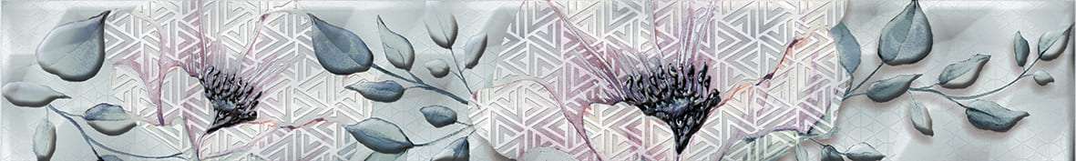 Бордюры Axima Ницца Бордюр Цветы, цвет разноцветный, поверхность глянцевая, прямоугольник, 75x500