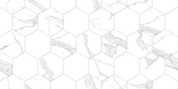 Керамическая плитка Cube Ceramica Insomnia Hex, цвет белый, поверхность матовая, прямоугольник, 300x600