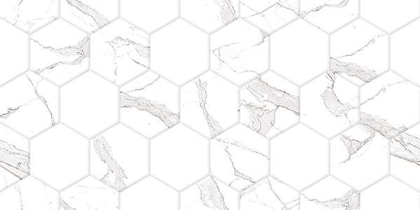 Керамическая плитка Cube Ceramica Insomnia Hex, цвет белый, поверхность матовая, прямоугольник, 300x600