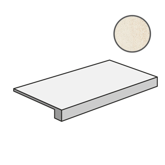 Ступени Italon Room White Stone Scalino Frontale 620070001215, цвет бежевый, поверхность патинированная, прямоугольник с капиносом, 330x600