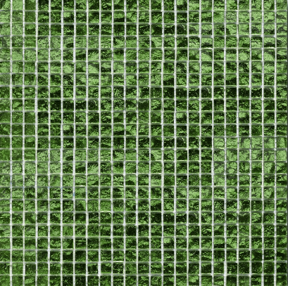 Мозаика Art & Natura Murano Specchio 18 10mm, цвет зелёный, поверхность глянцевая, квадрат, 300x300