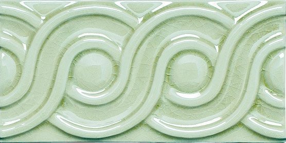 Бордюры Adex ADMO4080 Relieve Clasico C/C Verde Claro, цвет зелёный, поверхность глянцевая, прямоугольник, 75x150