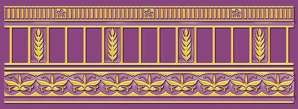 Бордюры Ceramique Imperiale Воспоминание 05-01-1-93-03-56-885-0, цвет фиолетовый, поверхность матовая, прямоугольник, 90x250