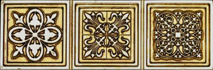 Бордюры Aparici Enigma Symbol Gold CF, цвет жёлтый, поверхность матовая, прямоугольник, 65x200