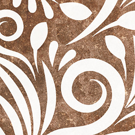 Вставки Ceranosa Livorno Taco Elba Terracotta, цвет белый коричневый, поверхность матовая, квадрат, 70x70