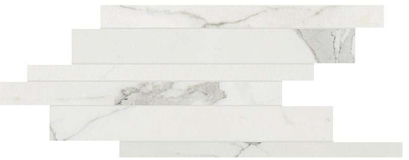Мозаика Cerim Timeless Calacatta Modulo Listello Sfalsato Luc 747413, цвет белый, поверхность полированная, прямоугольник, 210x400
