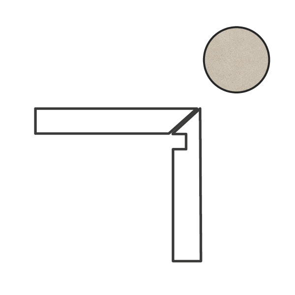 Спецэлементы Cerdomus Concrete Art Battiscala Dx Sabbia Matt 97595, цвет бежевый, поверхность матовая, прямоугольник, 48x1200
