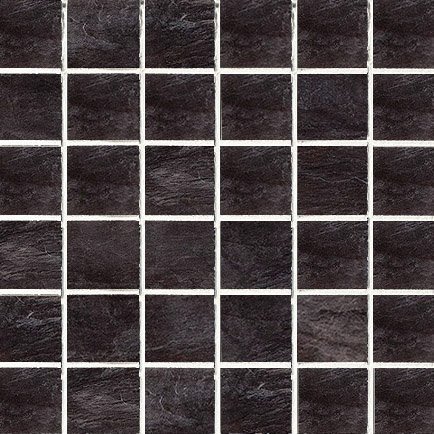 Мозаика Rex Ardoise Mosaico Noir Grip 739361, цвет чёрный, поверхность структурированная, квадрат, 300x300