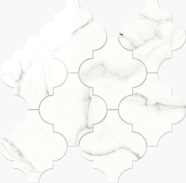 Мозаика Novabell Provenzale Statuario Lapp. IMP 006L, цвет белый, поверхность лаппатированная, прямоугольник, 300x324