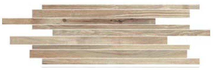 Мозаика Cerim Hi-Wood Walnut Modulo Listello Sfalsato Nat 761780, цвет коричневый, поверхность натуральная, прямоугольник, 150x400