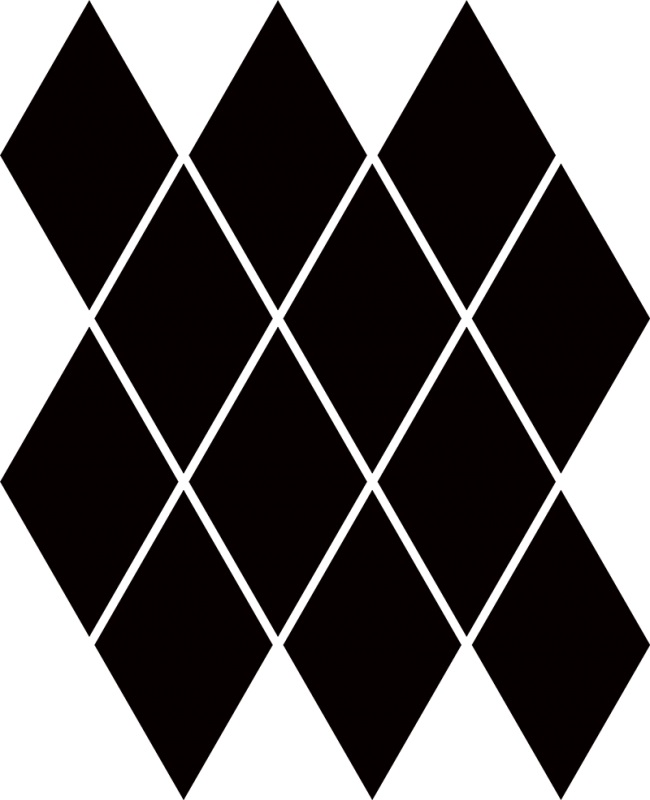 Мозаика Paradyz Uniwersalna Mozaika Prasowana Nero Romb Pillow, цвет чёрный, поверхность матовая, прямоугольник, 206x237